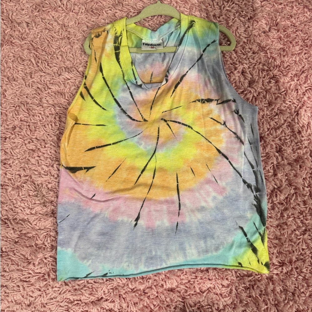 All three tank tops sold together Trendy Tie-Dye Sleeveless Top